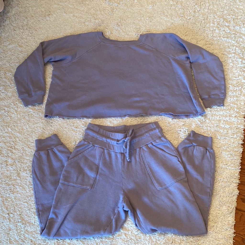 Women's Lavender Cropped Sweatshirt & Jogger Set